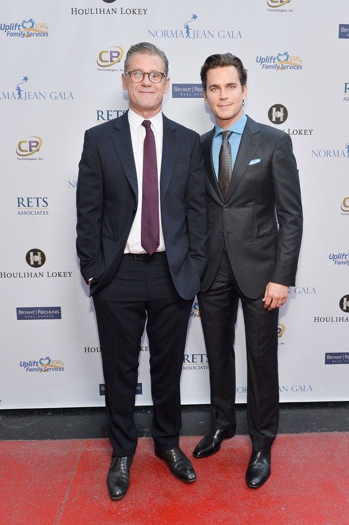 Simon Halls, Matt Bomer are posing for a picture