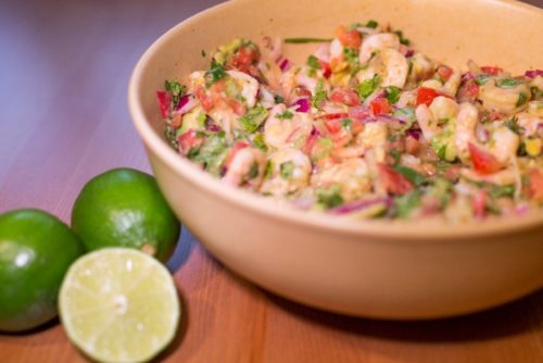 This is an image of ceviche from the cookbook, to accompany the recipe.