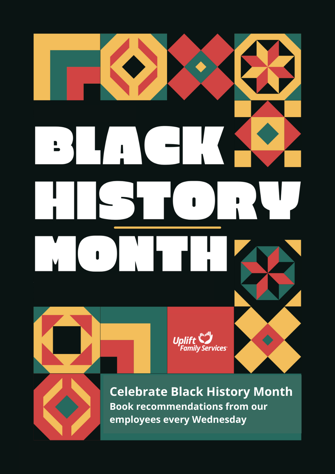 black history month text and graphic art