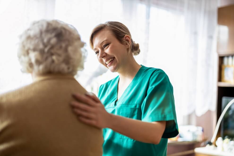 Nurse caring old women