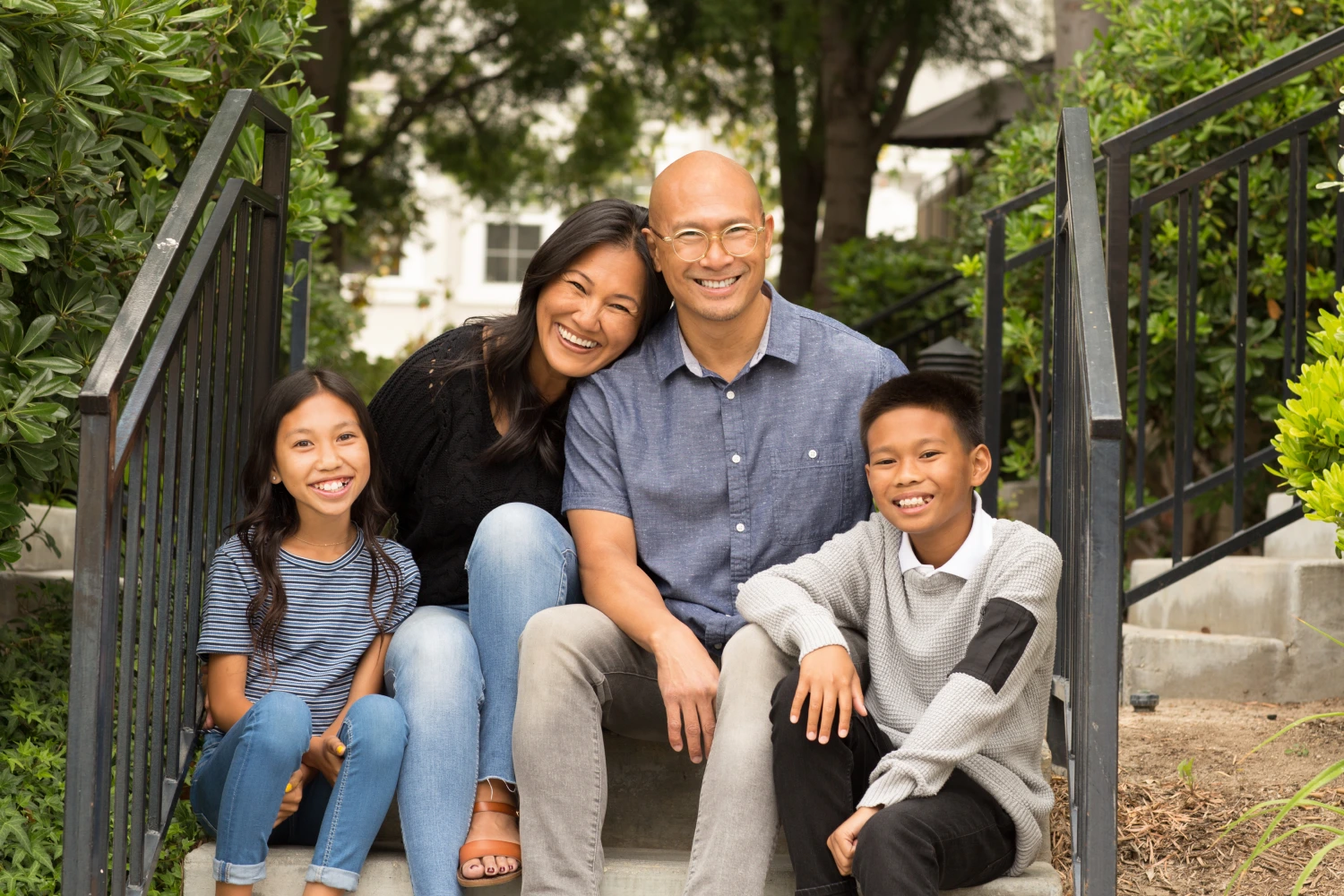 happy family smiling
